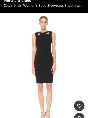 Calvin Klein Black Cutout Midi Sheath Dress